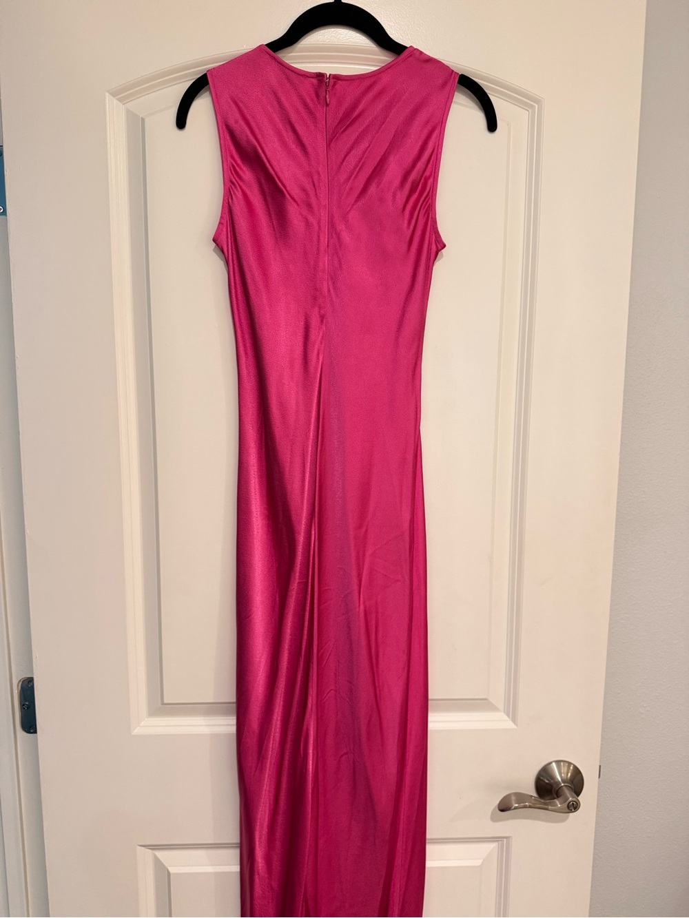 J.Crew Vibrant Pink Sleeveless Maxi Dress with Front Slit - Picture 5 of 6